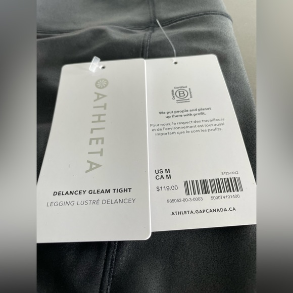 BNWT Athleta Delancey Gleam Tight - Black - size Medium - Picture 2 of 4